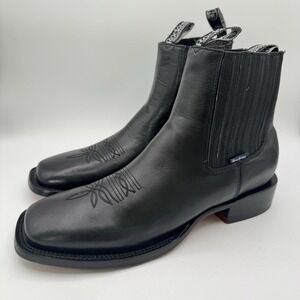 Rock'em Paris Boots Men's Size 10 Rustic Black Leather Square Toe